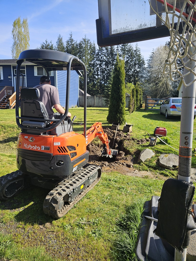 Excavator digging